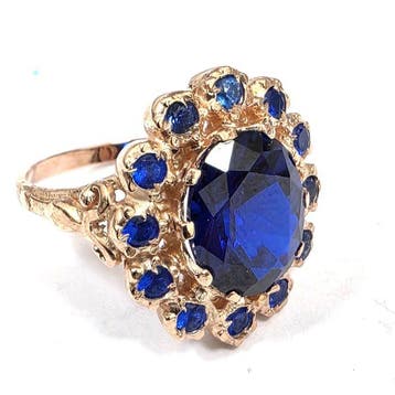 Zonder minimumprijs - Ring - 9 kt. Roségoud, Zilver Spinel