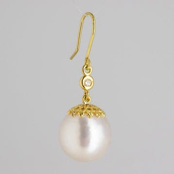 Boucles doreilles - 18 carats Or jaune Diamant (Naturelle), Nieuw