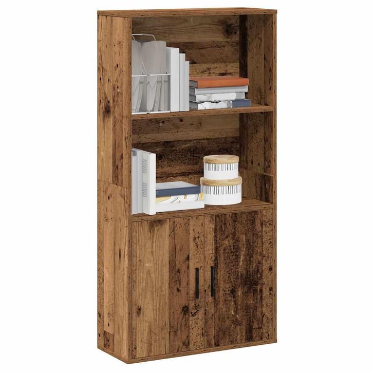 vidaXL Boekenkast 60x24x120 cm bewerkt hout oud houtkleurig, Huis en Inrichting, Kasten | Boekenkasten, Nieuw, Verzenden