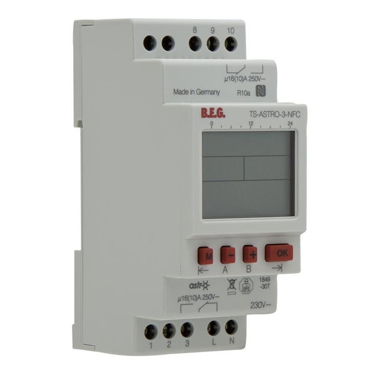 BEG Astro NFC Time Switch Clock TS-ASTRO-3-NFC 2 Channels -, Bricolage & Construction, Électricité & Câbles, Envoi