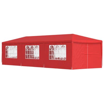 vidaXL Partytent 900 x 300 x 255 cm Rood PE en staal, Verzenden, Nieuw