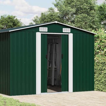 vidaXL Tuinschuur 257x580x181 cm metaal groen, Tuin en Terras, Verzenden, Nieuw