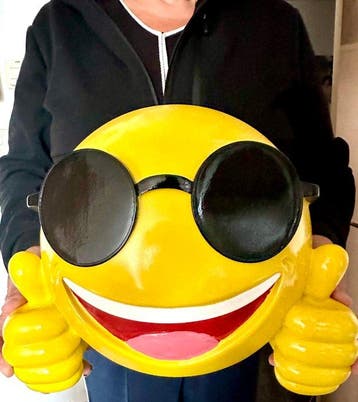 No reserve- Zeer groot Decoratiebeeld “Lachende” emoji met