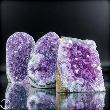 Exquisiet Amethyst-Drusen-Set – Drie natuurlijke, Collections