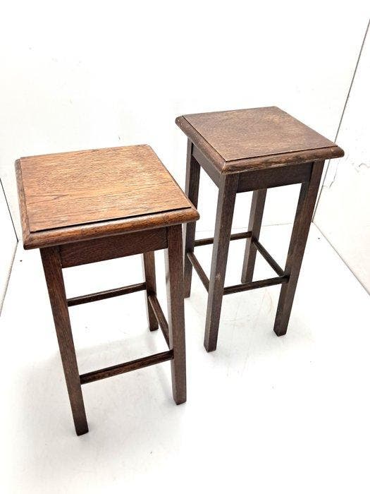 Table à plantes - Chêne - École dAmsterdam 42 cm, Antiquités & Art, Curiosités & Brocante