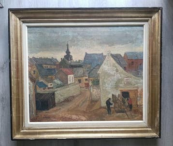 Albert Dasnoy (1901–1992) - Stadsgezicht met kerktoren
