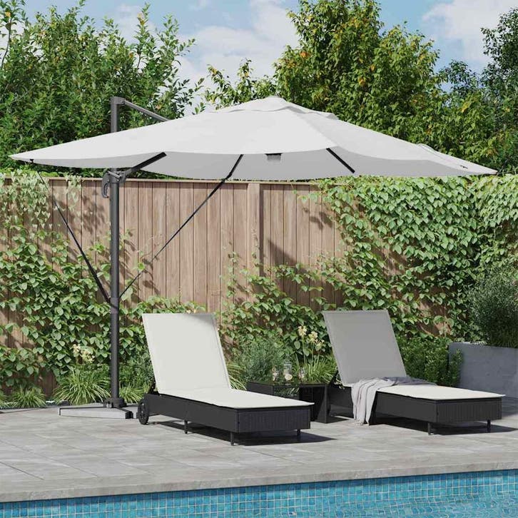 vidaXL Parasol Zand 351 x 250 x 253 cm Polyester en, Tuin en Terras, Parasols, Nieuw, Verzenden