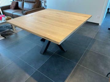 Aerts massief eiken, eettafel, vierkant (A-keuze), Huis en Inrichting, Nieuw, Eikenhout