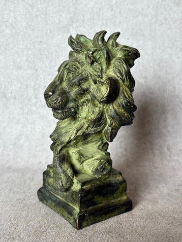Statue, Leeuw - 16.5 cm - Bronze, Antiek en Kunst