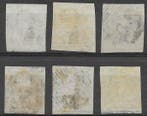 Belgique 1849 - OBP1 (6x) comprenant notamment P2 Alost, P34