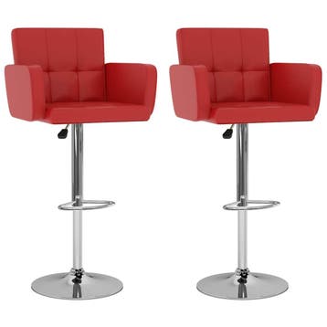 vidaXL Barstoelen 2 st kunstleer rood, Verzenden, Nieuw