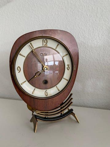 Tafelklok - Orfac - Mid-century modern - Mahonie - 1960-1970, Antiek en Kunst