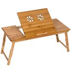 tectake Houten laptoptafel, in hoogte verstelbaar, 72x35x26c, Verzenden, Nieuw