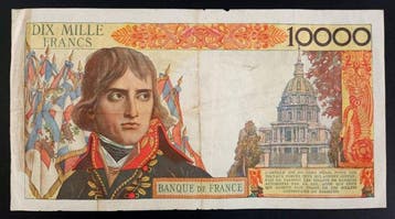 Frankrijk. - 100 Nouveaux Francs sur 10 000 Francs -, Postzegels en Munten