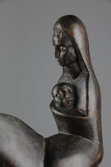Snijwerk, Flight into Egypt - 32 cm - Hout