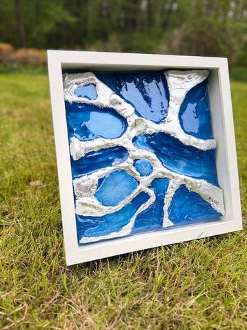 R. Ines - Sculpture Murale Acrylique, résine et pigments