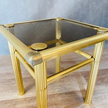 Middentafel - Verguld messing, Glas - Bijzettafel van, Antiek en Kunst