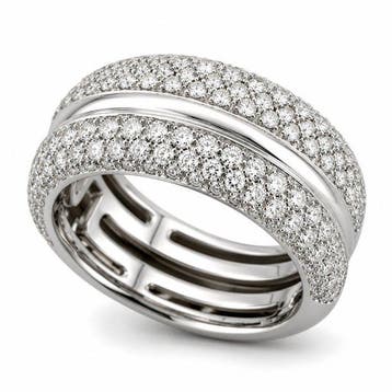 Bague - 18 carats Or jaune, Bague pavée exclusive en or