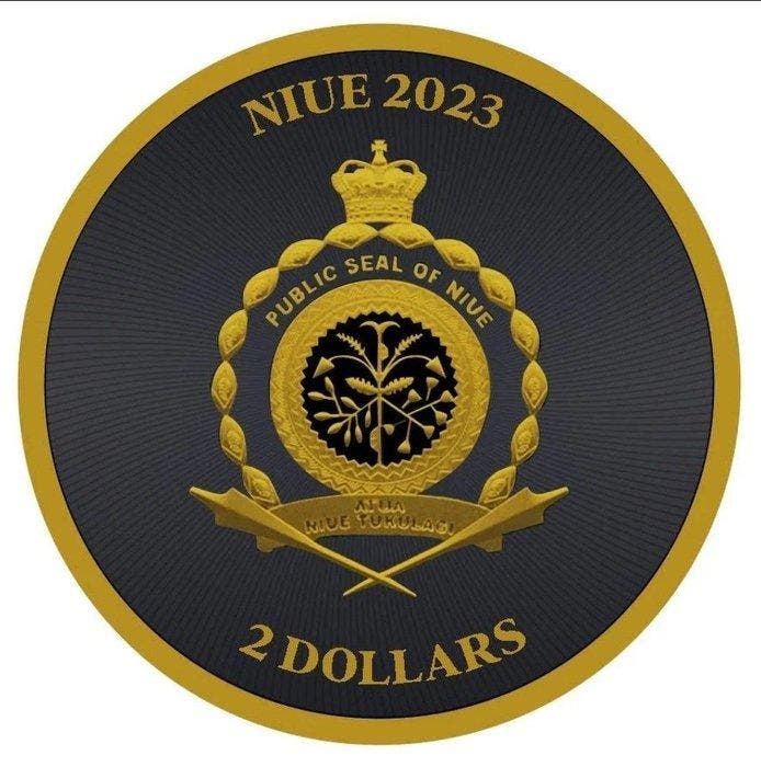 Niue. 2 Dollars 2023 - Lucky Clover Black Platinum 24 kt, Postzegels en Munten, Munten | Europa | Niet-Euromunten