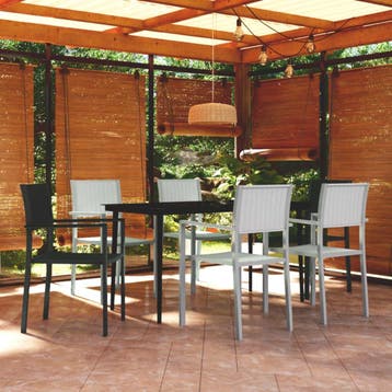 vidaXL 7-delige Tuinset zwart en wit, Verzenden, Tuinset