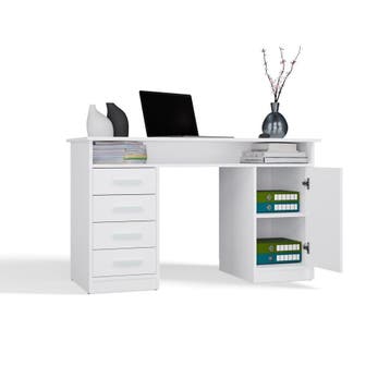 Bureau ADA Wit 125 cm 4 lades wit (Kantoor), Verzenden, Nieuw