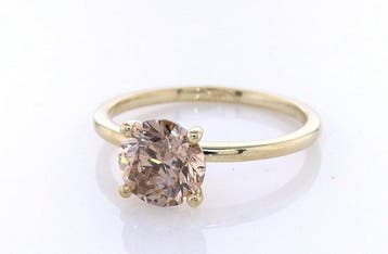 Zonder minimumprijs - Ring - 14 karaat Geel goud - 1.51ct., Handtassen en Accessoires, Ringen, Nieuw
