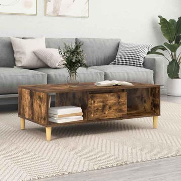 vidaXL Salontafel Rook Eiken 102 x 55 x 35 cm Bewerkt hout, Verzenden