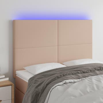 vidaXL Hoofdbord LED 144x5x118/128 cm kunstleer, Verzenden