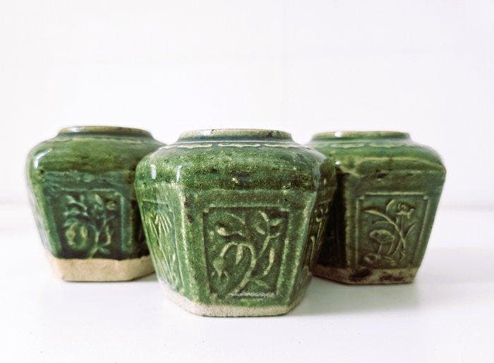 Gemberpot (3) - Aardewerk - Shiwan gemberpotten, Antiquités & Art, Art | Objets design