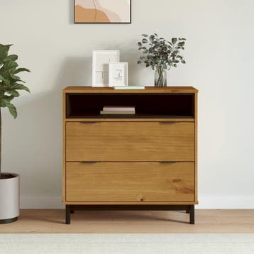 vidaXL Ladekast FLAM 80x40x80 cm massief grenenhout, Verzenden, Nieuw