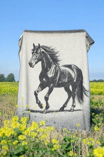 Plaid-arazzo equestre Exclusief met paard in galop - 180x140