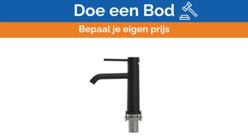 Bieden: Single Lever Wasbasin Water Tap Black Coated - WK011, Ophalen of Verzenden, Nieuw
