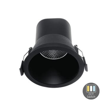 LED INBOUWSPOT MIRACLE 9W DIM ZWART CCT-SWITCH, Verzenden