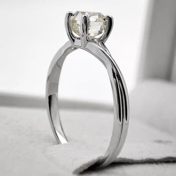 Ring - 14 karaat Witgoud, Lichtgeel - VVS1 - 1.01ct. tw., Nieuw