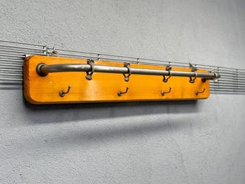 Porte-manteau - Bois, Métal - Porte-serviettes vintage