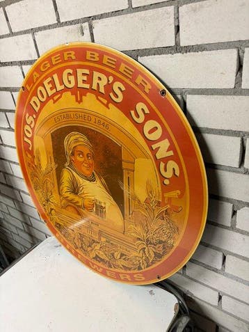 XXL Emaille reclamebord – Jos. Doelger’s Sons Lager Beer –