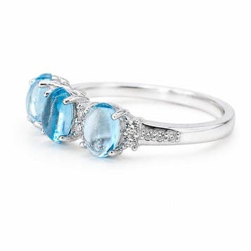 Zonder minimumprijs - Ring Verguld Topaas - Diamant -, Nieuw