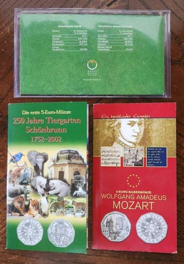 Oostenrijk. 5 Euro 2002/2008 (4 monete) (Zonder