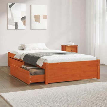 vidaXL Bedframe met lade met opslag 3 st Wasbruin Grenenhout, Huis en Inrichting, Verzenden, Nieuw