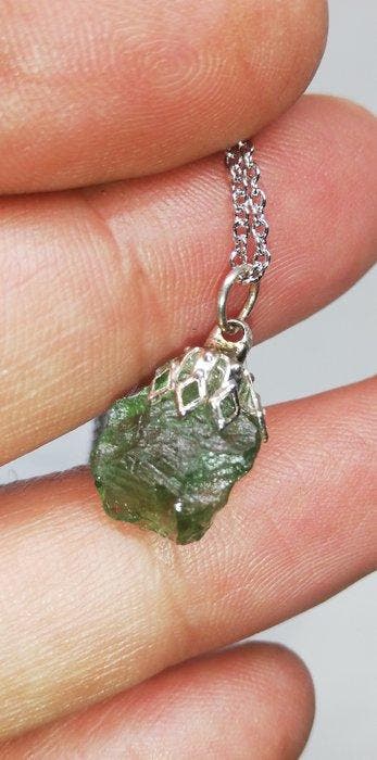 Prachtige Moldaviet-hanger Chlum. Moldavite - 0.94 g