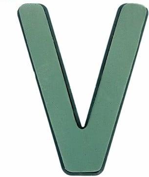 Letter v 30 x 20 cm premier met plastic bodem