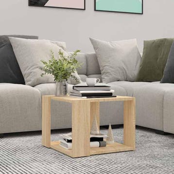 vidaXL Salontafel 40x40x30 cm bewerkt hout sonoma, Maison & Meubles, Verzenden