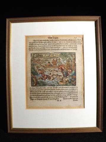 Jost Amman (1539-1591) - Stag Hunt in Water – Original