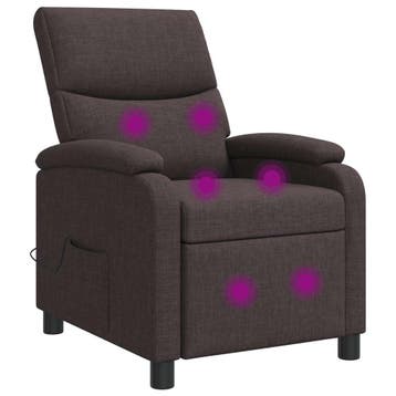 vidaXL Massage Relaxstoel Donkerbruin Stof, Verzenden, Nieuw