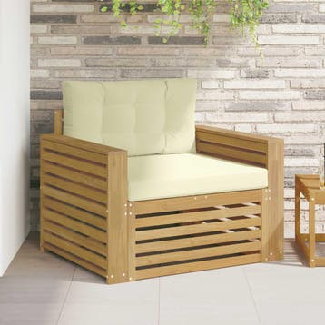 vidaXL Buitensofa Polyester Bruin en crèmekleurig, Verzenden, Nieuw