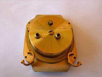 Tafelklok - Cartier - Staal, Verguld - 1980-1990, Antiek en Kunst, Antiek | Klokken