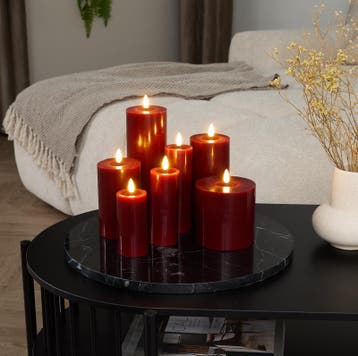 Lot de 7 bougies LED premium - rouge - Avec minuterie et, Verzenden