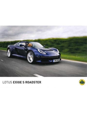 2014 LOTUS EXIGE S ROADSTER LEAFLET DUITS, Ophalen of Verzenden