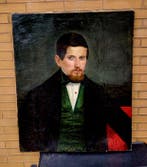 Europese school (XIX) - Ritratto gentiluomo, Antiek en Kunst