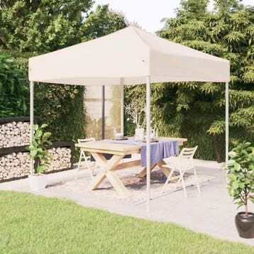 vidaXL Partytent inklapbaar 2x2 m crèmekleurig, Tuin en Terras, Verzenden, Nieuw